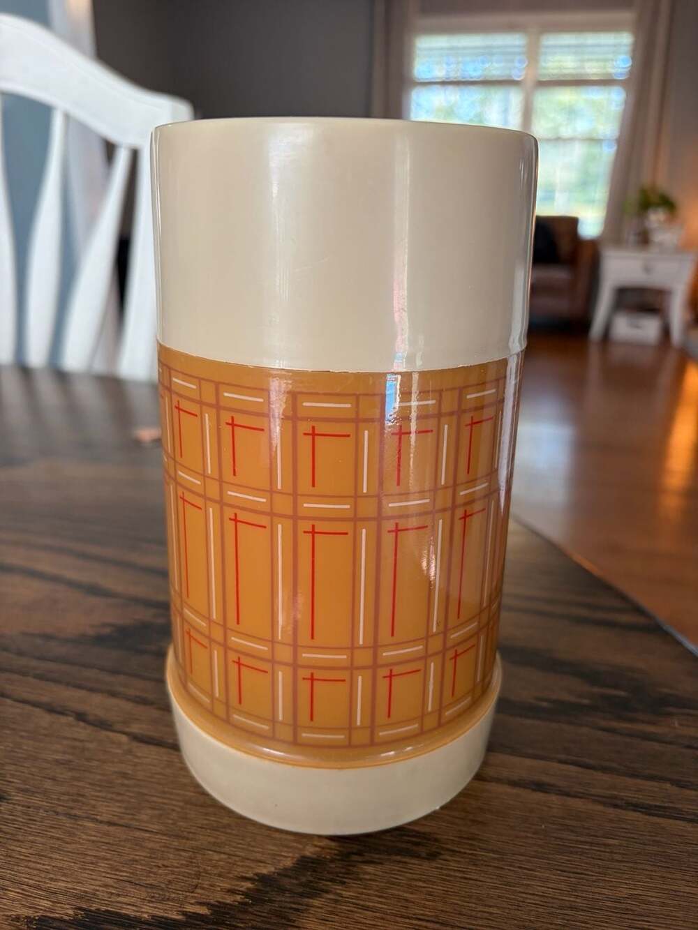 Aladdin's Best Buy Wide Mouth Pint Thermos Bottle with Plaid Pattern No. WM4040